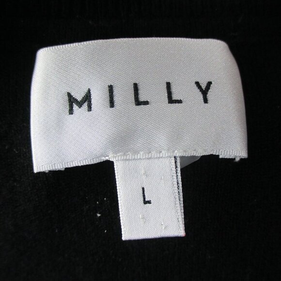 Milly Sheer Cut Out Long sleeve Top Knit Black Coquette Size L Revolve $325 - Picture 6 of 7